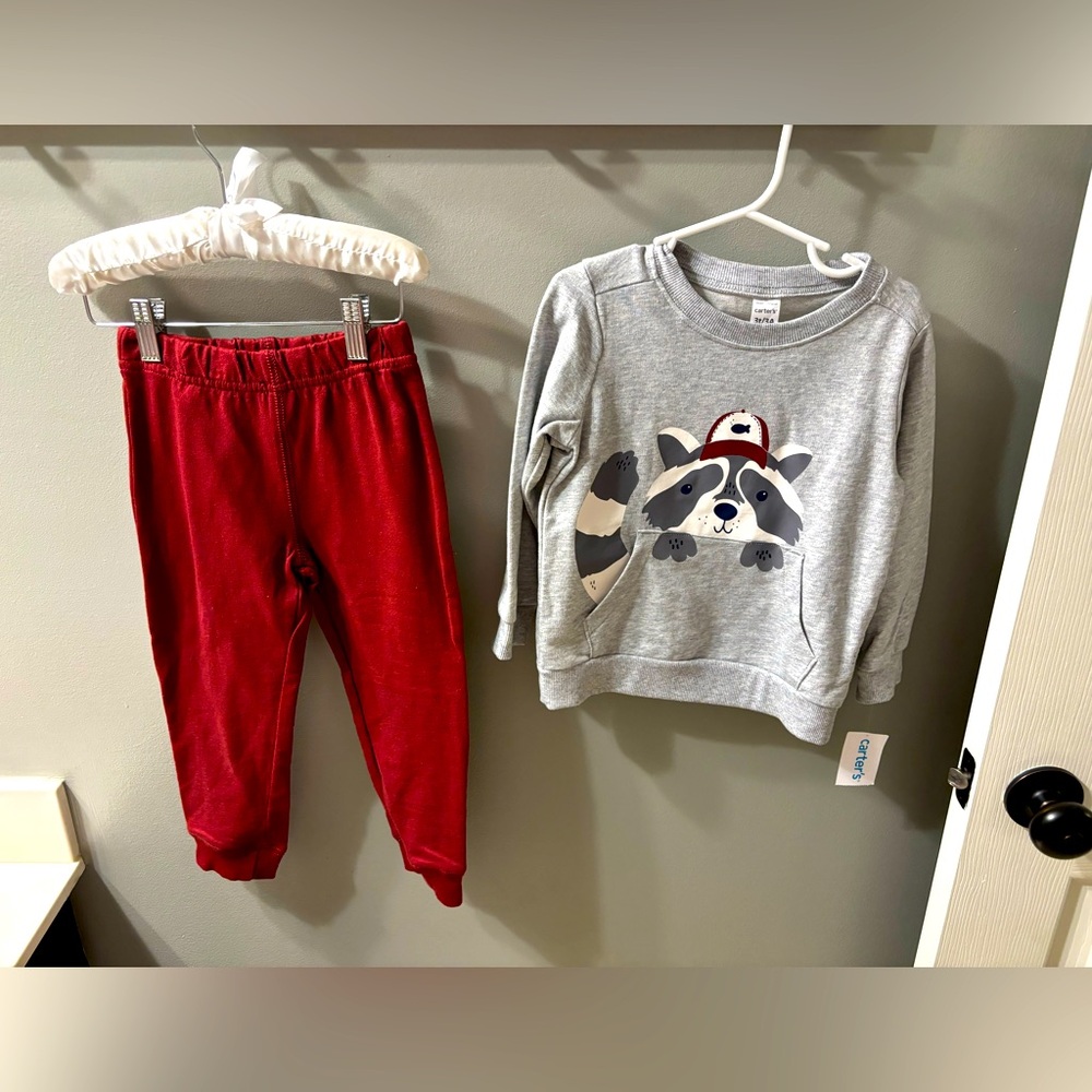 NWT carters pants and sweatshirt.